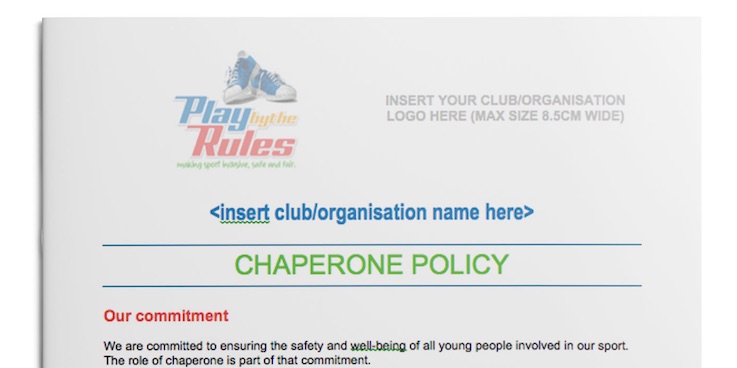 Chaperone Policy template image